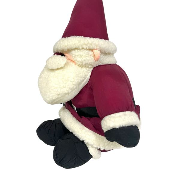 Santa Claus Vintage 90s Plush Nylon Parachute Gnome Red White Kirklands 20” - Picture 3 of 9